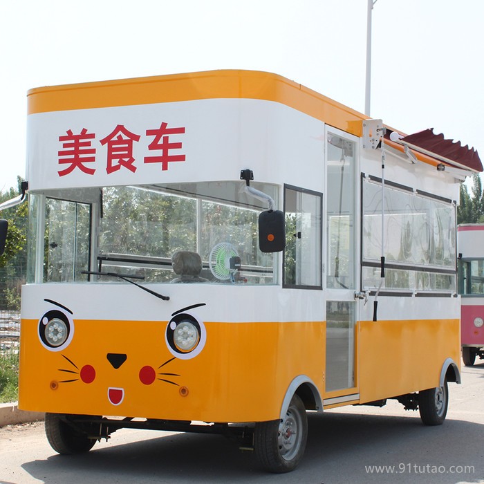 電動四輪小吃車 移動美食車 袋袋饃小吃車 電動餐車 多功能小吃車